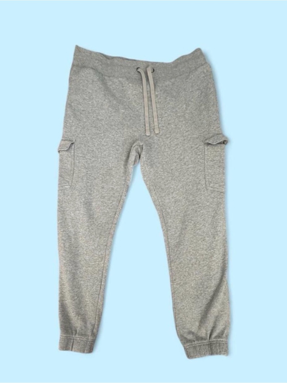 Casual Gray Jogger Sweatpants with Extra Cargo Pockets